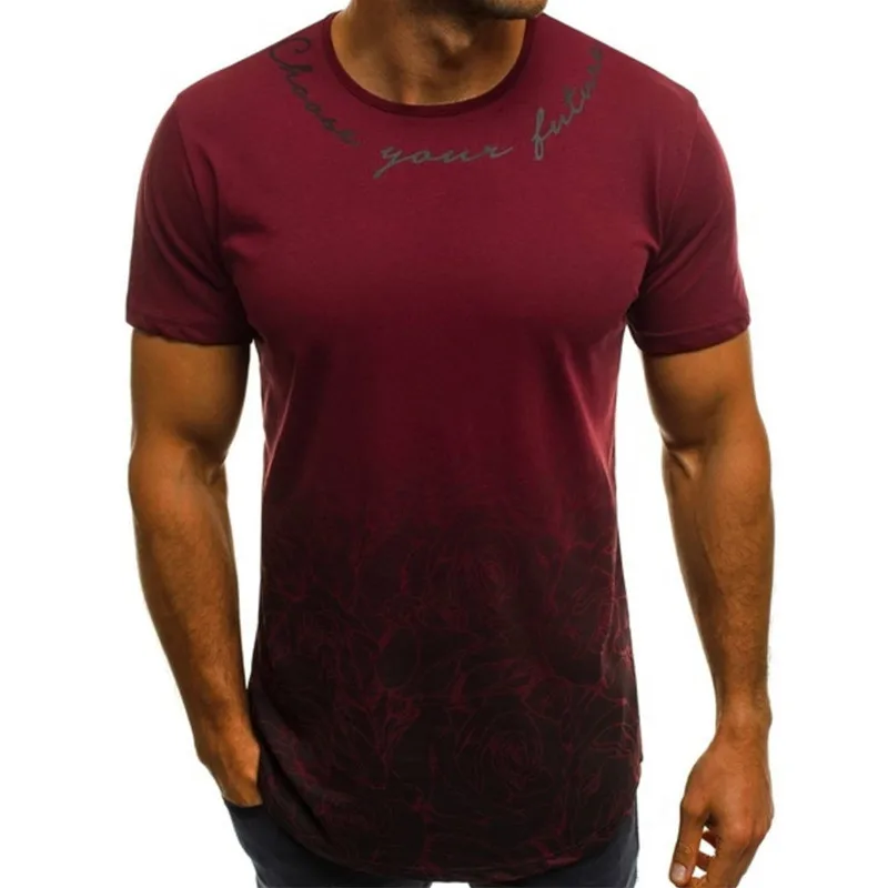 2019 Новая мужская футболка Летняя Модная Повседневная рубашка с коротким рукавом