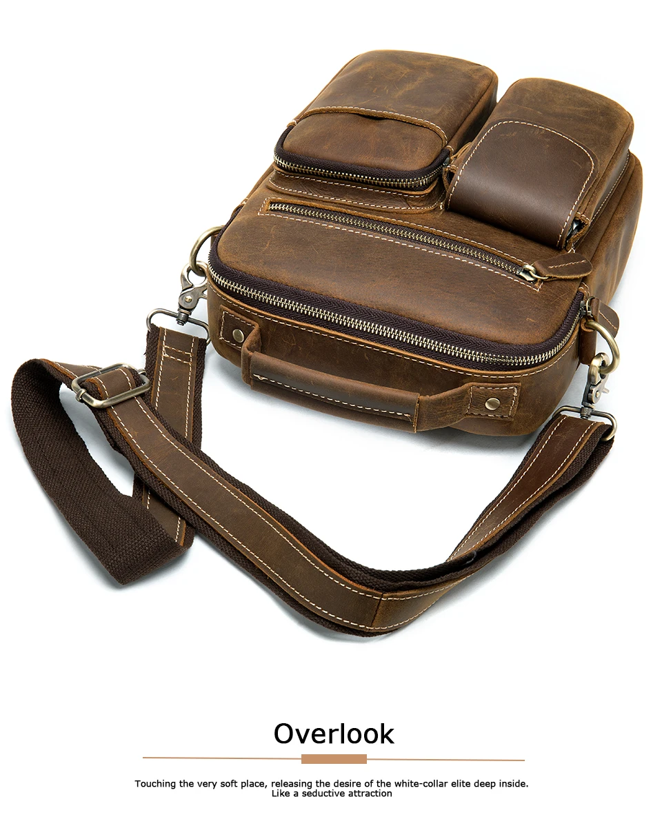 WESTAL men's shoulder/crossbody bags genuine leather messenger bag men’s shoulder bag for men handbag flap zipper vintage bags