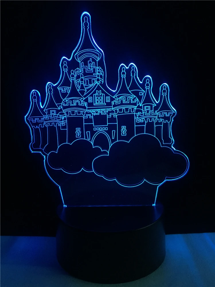 Мечта Замок в форме 3D освещение кабель LED USB детские подарки спальня ночник