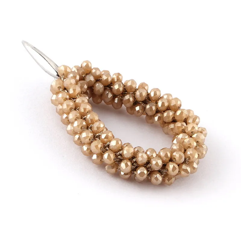 Sehuoran Висячие серьги для женщин Кристалл граненые бусины ручной работы большие