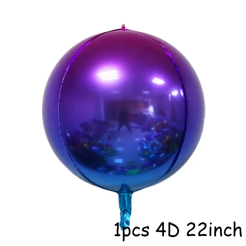 1pcs 4D 22inch 6 шт. воздушные шары для дня рождения, черные воздушные шары с цифрами, украшения для первого дня рождения, Детские воздушные шары, вечерние воздушные шары с гелием - Цвет: 1pcs 4D 22inch