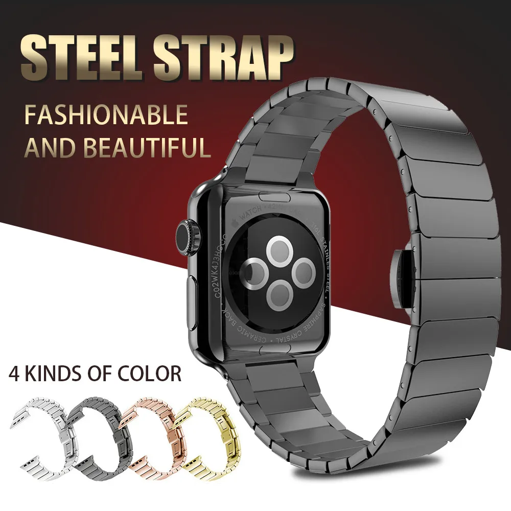 Браслет из нержавеющей стали для Apple Watch 38 мм 42 40 44 металлический ремешок apple watch band