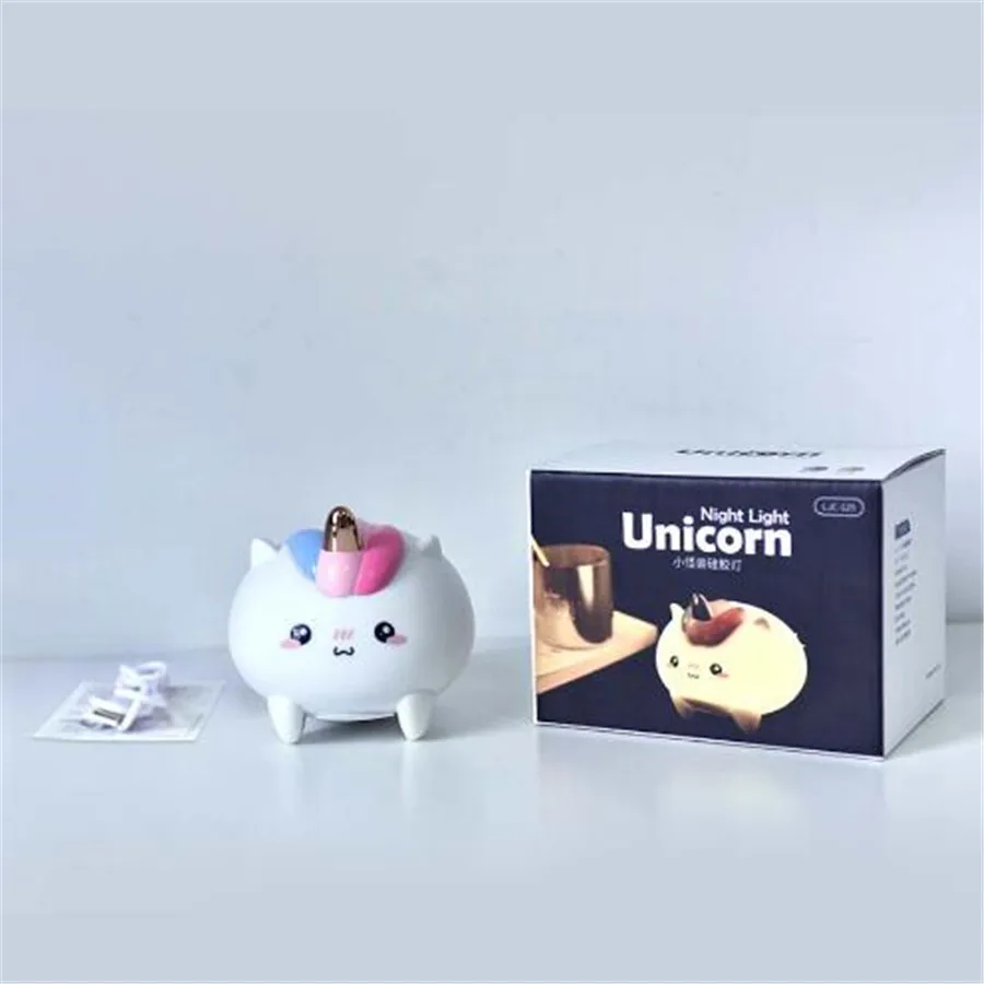 Силиконовый USB светодиодный ночник прикроватный светильник в виде единорога с