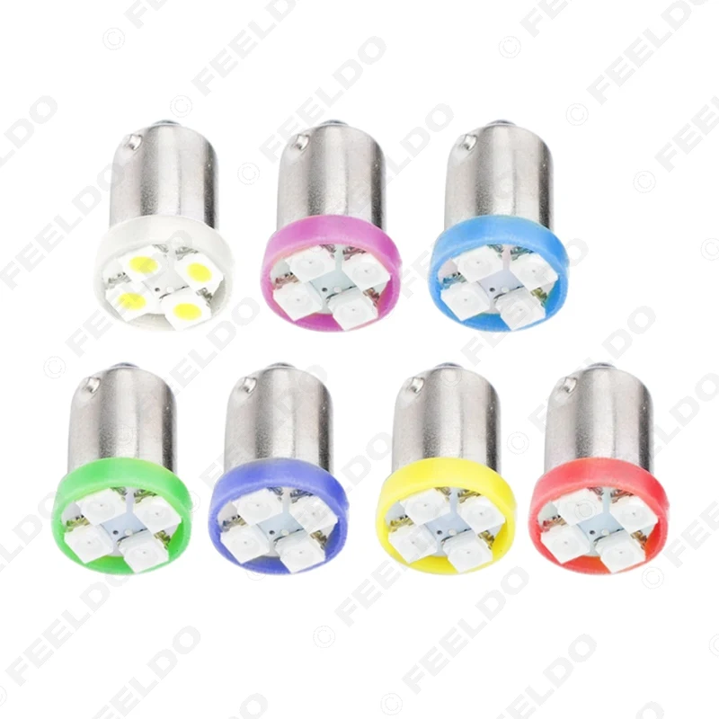 FEELDO 2 шт. 7 цветов BA9S T4W 1895 3528/1210 4SMD светодиодный Светодиодные Автомобильные