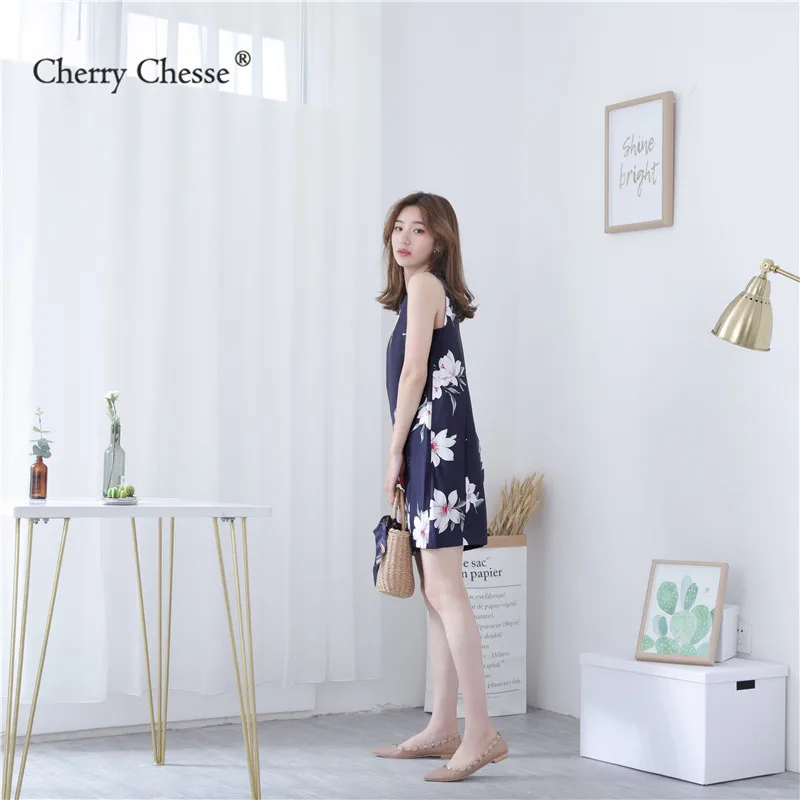 Cherry Chesse 2018 летнее платье с цветочным рисунком Для женщин сарафан Повседневные