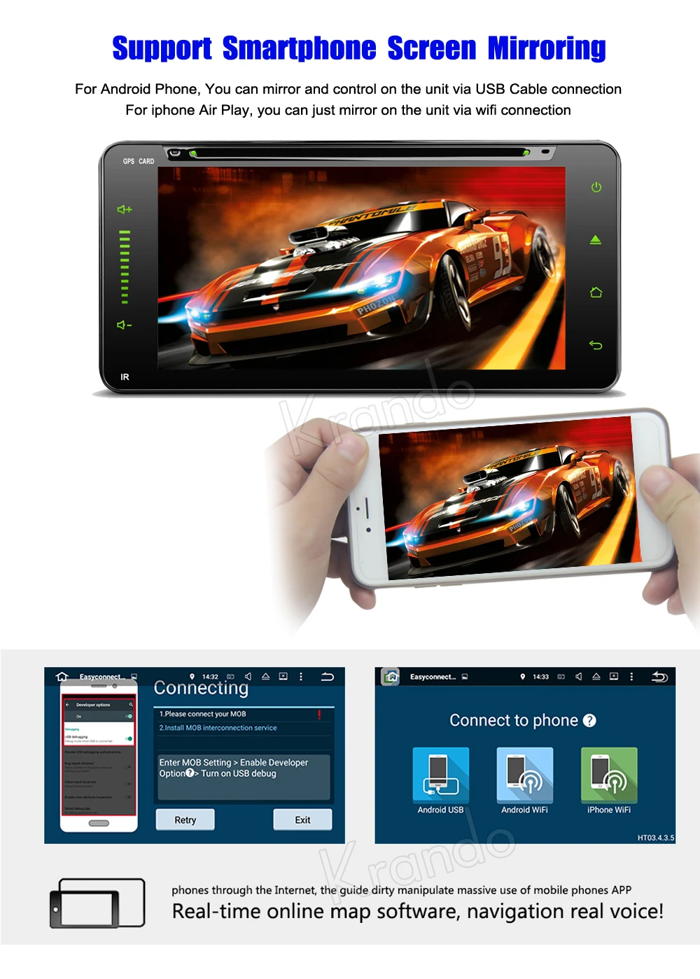 Krando android 7 1 6 95 ''автомобильный dvd плеер для Toyota Hilux VIOS Old Camry Prado RAV4 2003 2006 gps