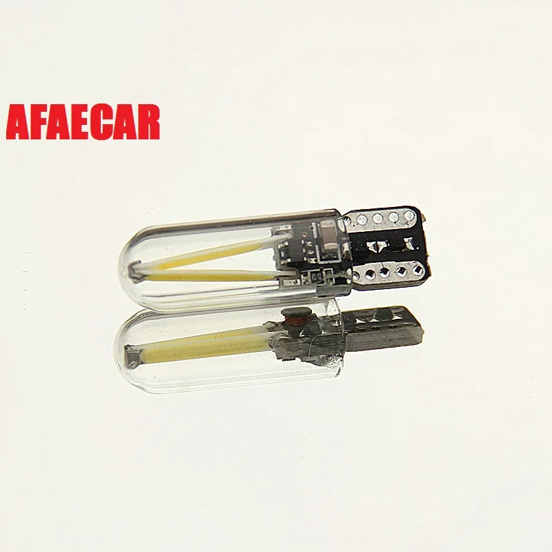 AFAECAR 2 шт. w5w T10 светодиодный ная Лампа 194 стекло накаливания COB внутренняя
