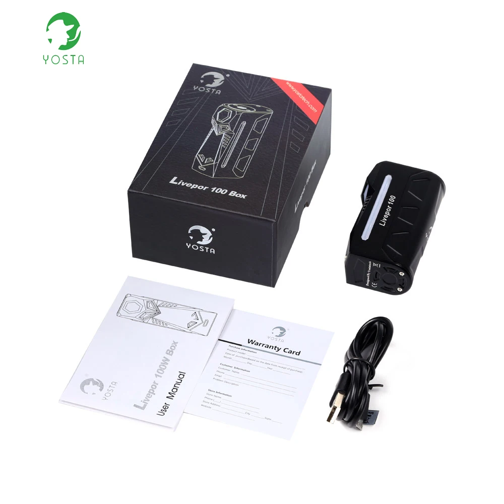 Оригинал 100 W yosta livepor Box MOD No 18650 с 0 01 s быстрая скорость 96-дюймовый цветной дисплей