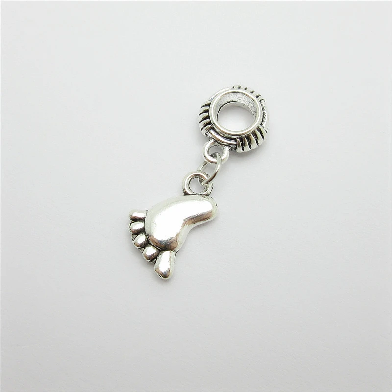 Новый 20 штук след Шарм бусинки с большими отверстиями европейский кулон Подходит