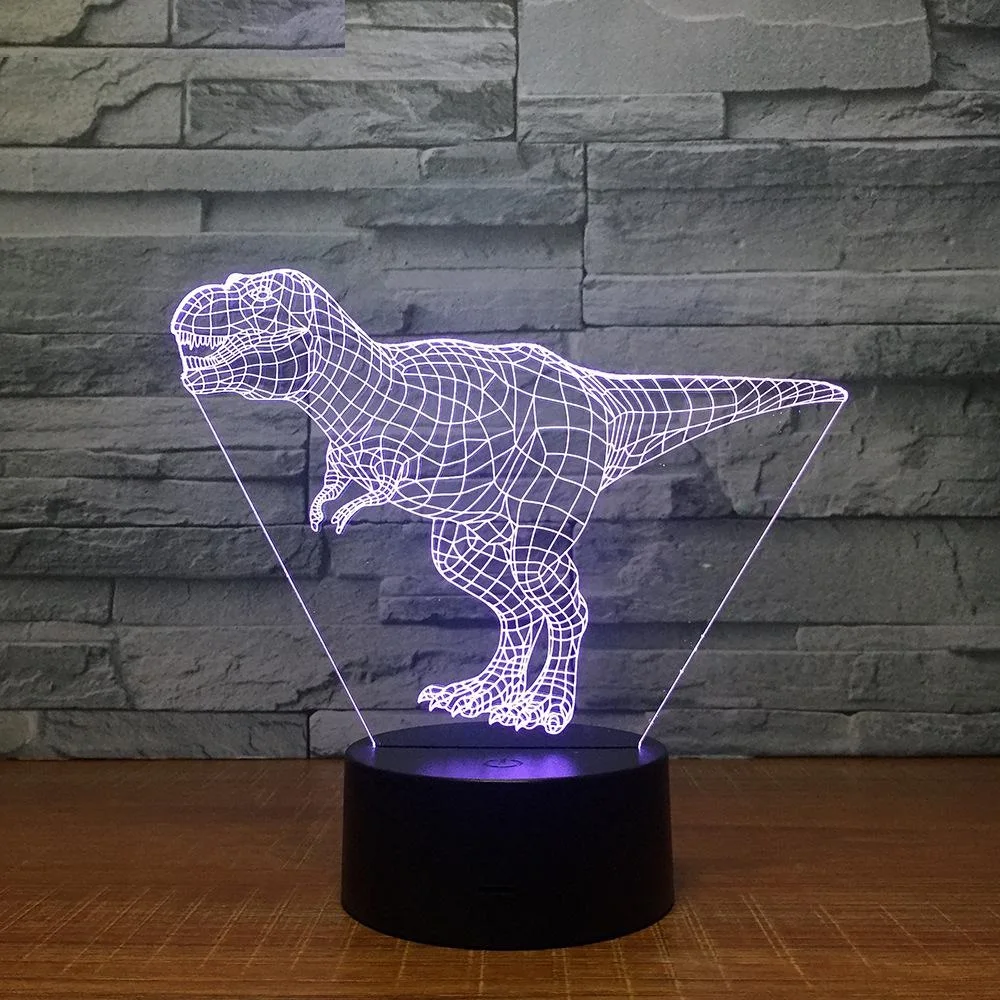 Тираннозавр Рекс 3D светодиодная лампа 7 цветов Ночные лампы для детей сенсорный