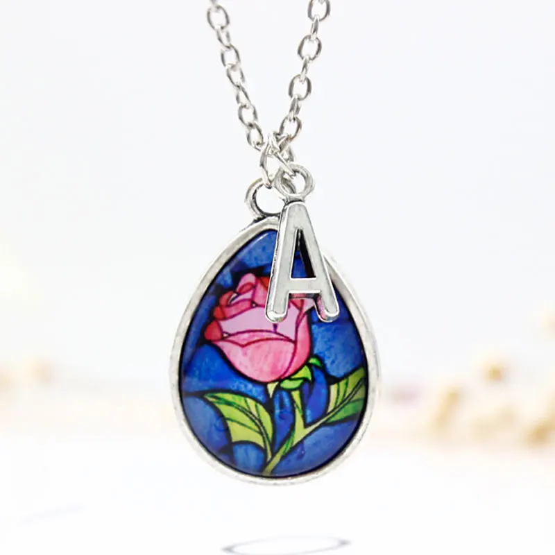 26 букв красота и ожерелье чудовища из &quotкрасавицы чудовища&quot Роза Кабошон Кулон