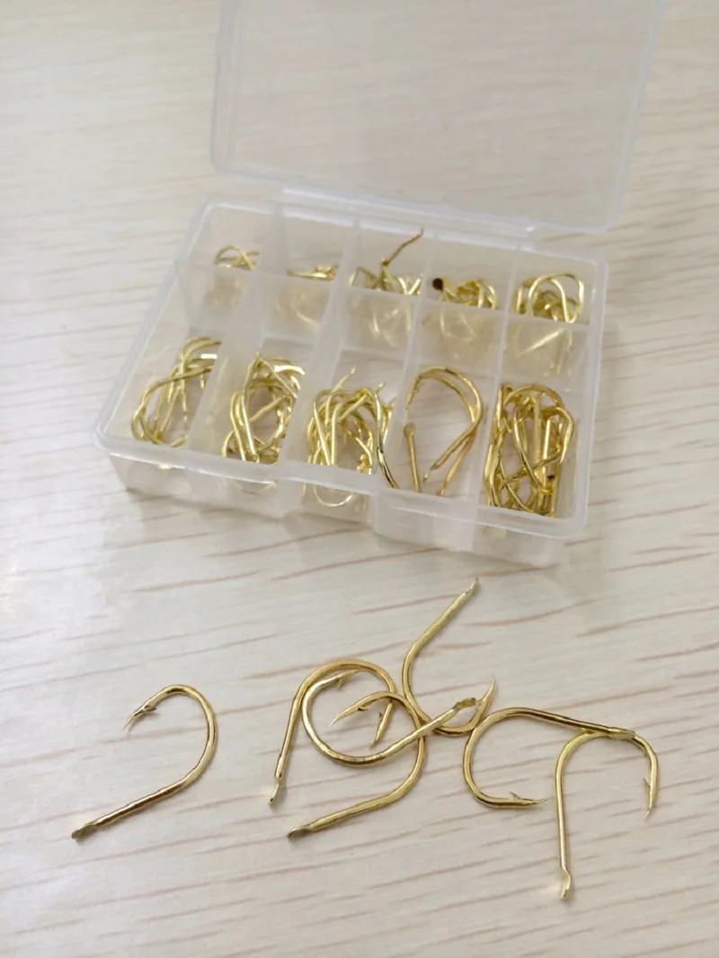LEO 100 штук/кор. золотой рыболовный крючок для морской рыбалки рыболовная снасть