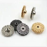 wholesales high quality metal flower press buttonsnap button fastener studs garment sewing on clothes gold gun metal color