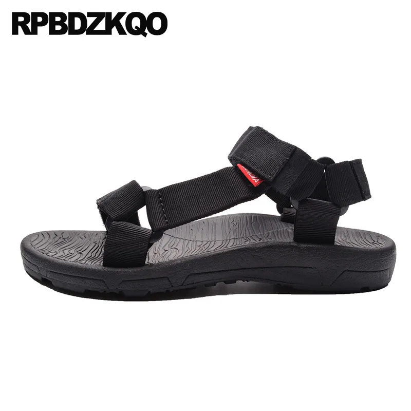 Мужские повседневные сандалии гладиаторы черные водонепроницаемые дышащие в