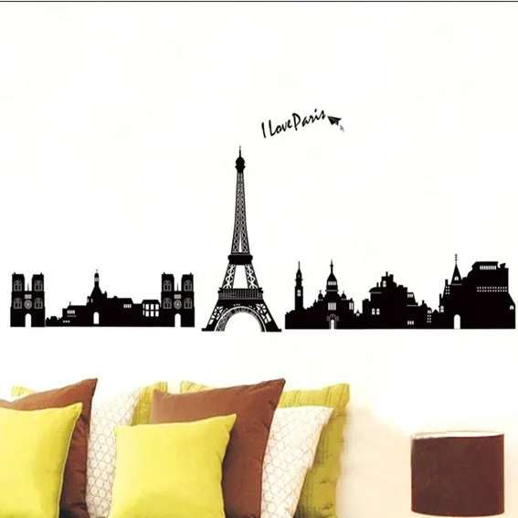 I Love Paris виниловые наклейки на стену для гостиной Эйфелева башня украшение