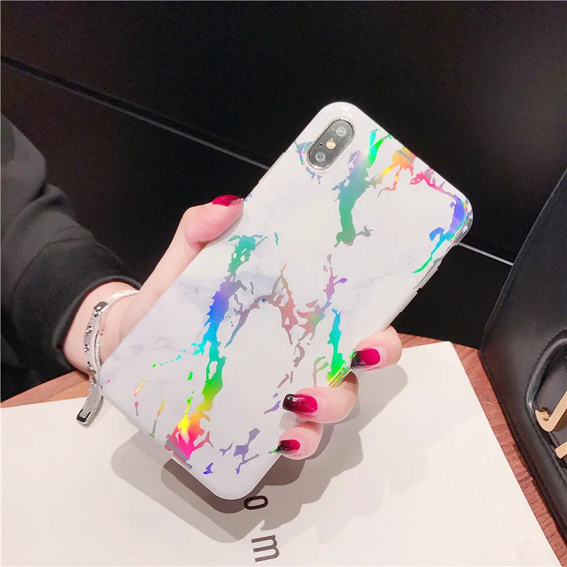 DISCASE модный мраморный чехол для телефона iphone XS XR MAX 6 6s 7 8 plus лазерный Яркий