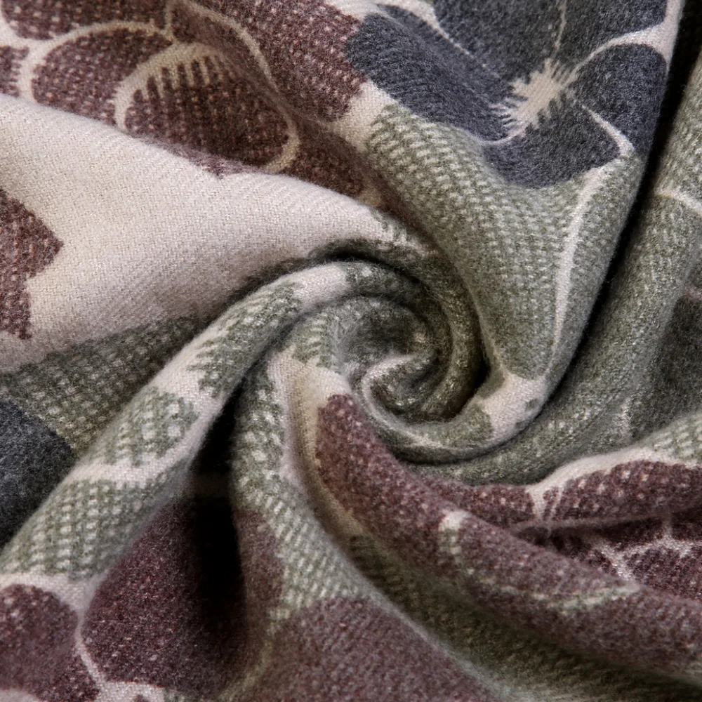 Женский кашемировый шарф VIANOSI роскошный брендовый в клетку зимний с узором виде