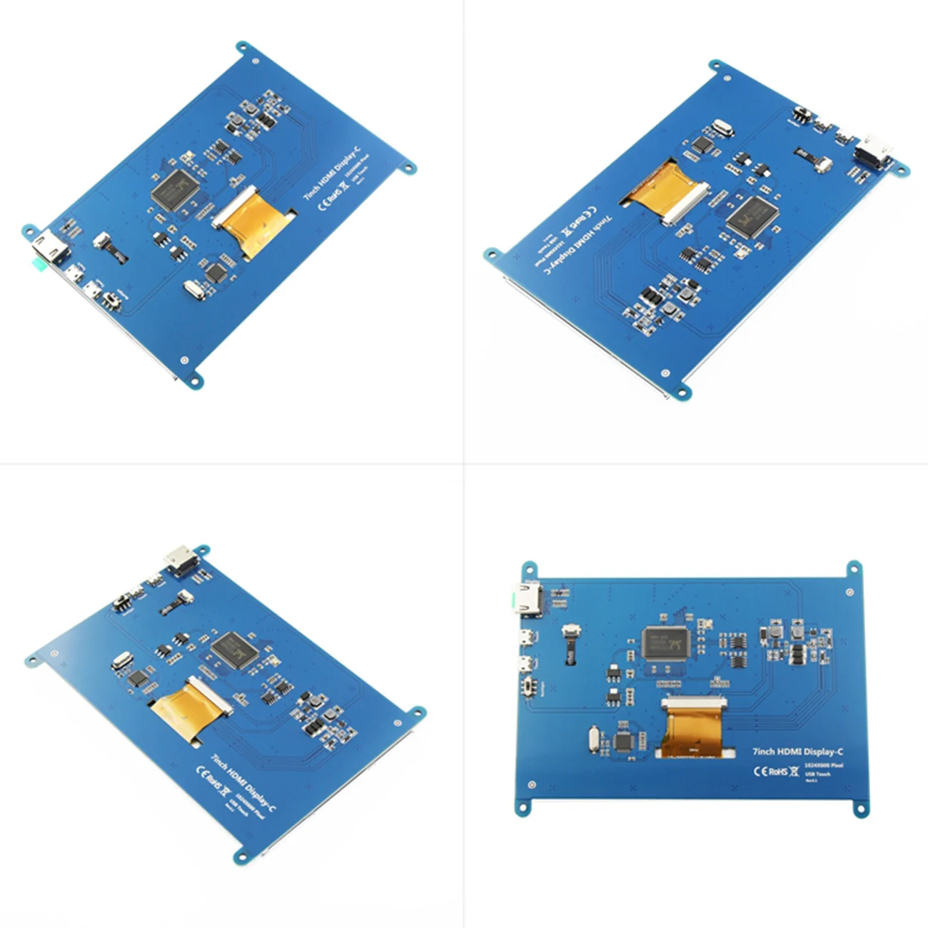 7 дюймов для Raspberry Pi 4B / 3B портативный HD сенсорный экран 1024*600/800*480 совместимому с HDMI