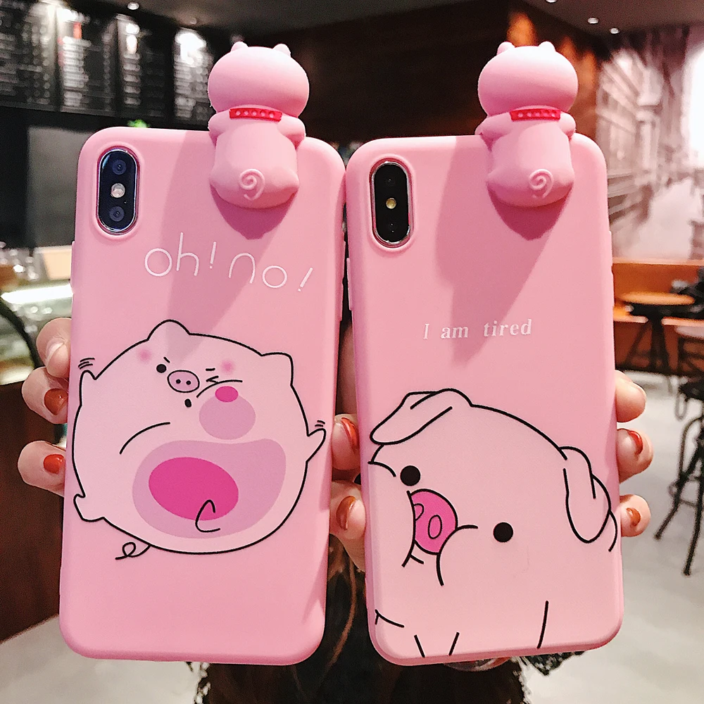 DFQNGL милый розовый силиконовый чехол для телефона с ремешком для iphone 6 7 8 TPU мягкий чехол для iphone X XR XS MAX Чехол для мобильного телефона