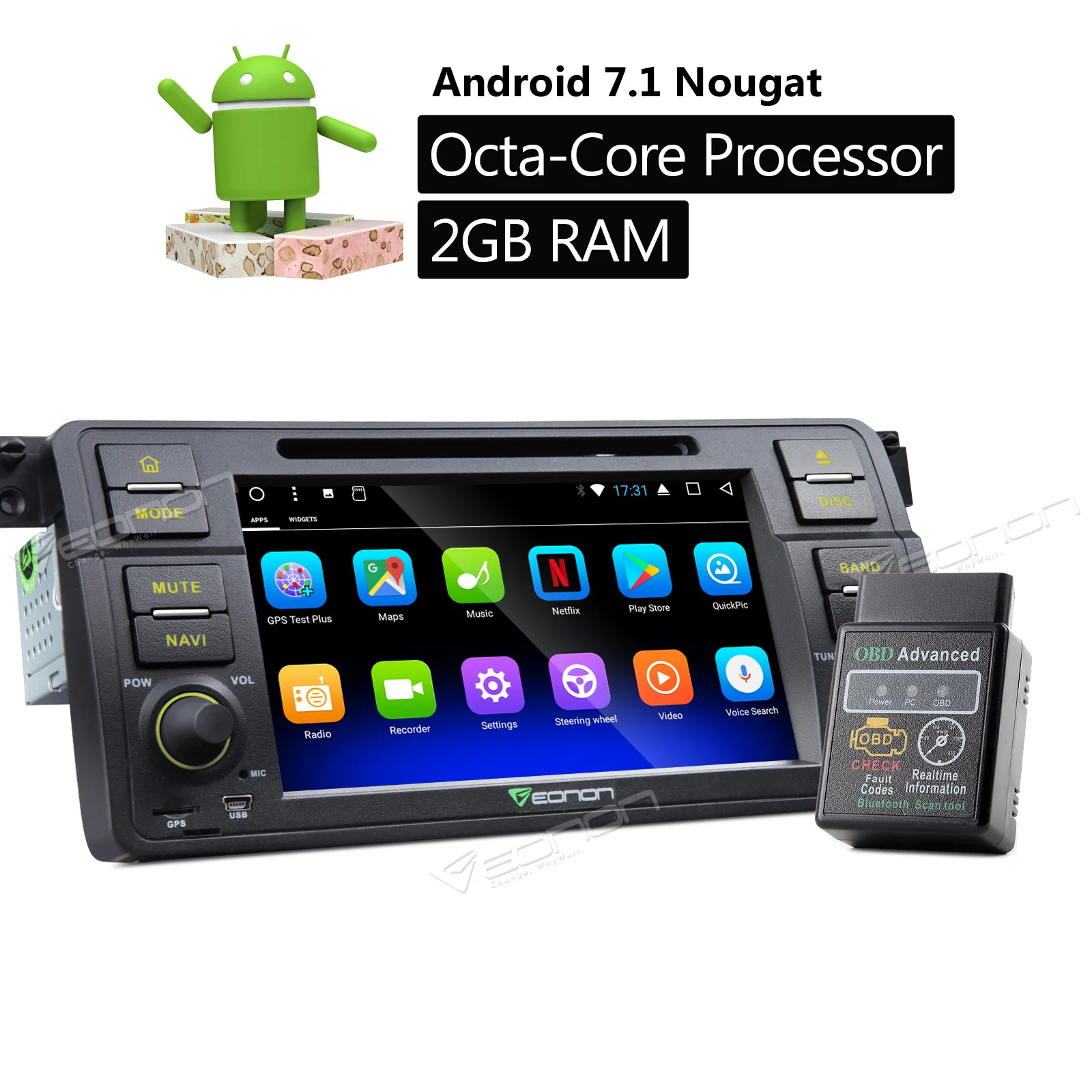 OBDII и Eonon 7 "Android 1 Штатная стерео gps SAT Nav Системы для BMW E46 320d 330d 330ci 328ci 325ci 320ci 318ci|eonon