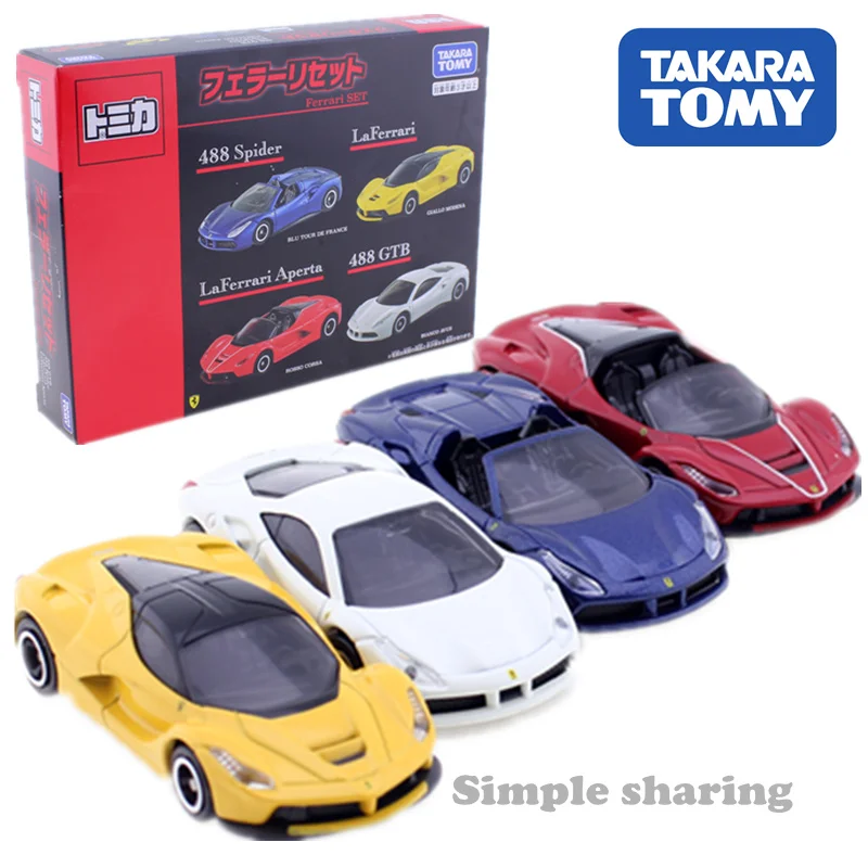 TAKARA TOMICA набор 4 автомобилей мини Автомобильная игрушка 488 GTB паук Laferrari Aperta
