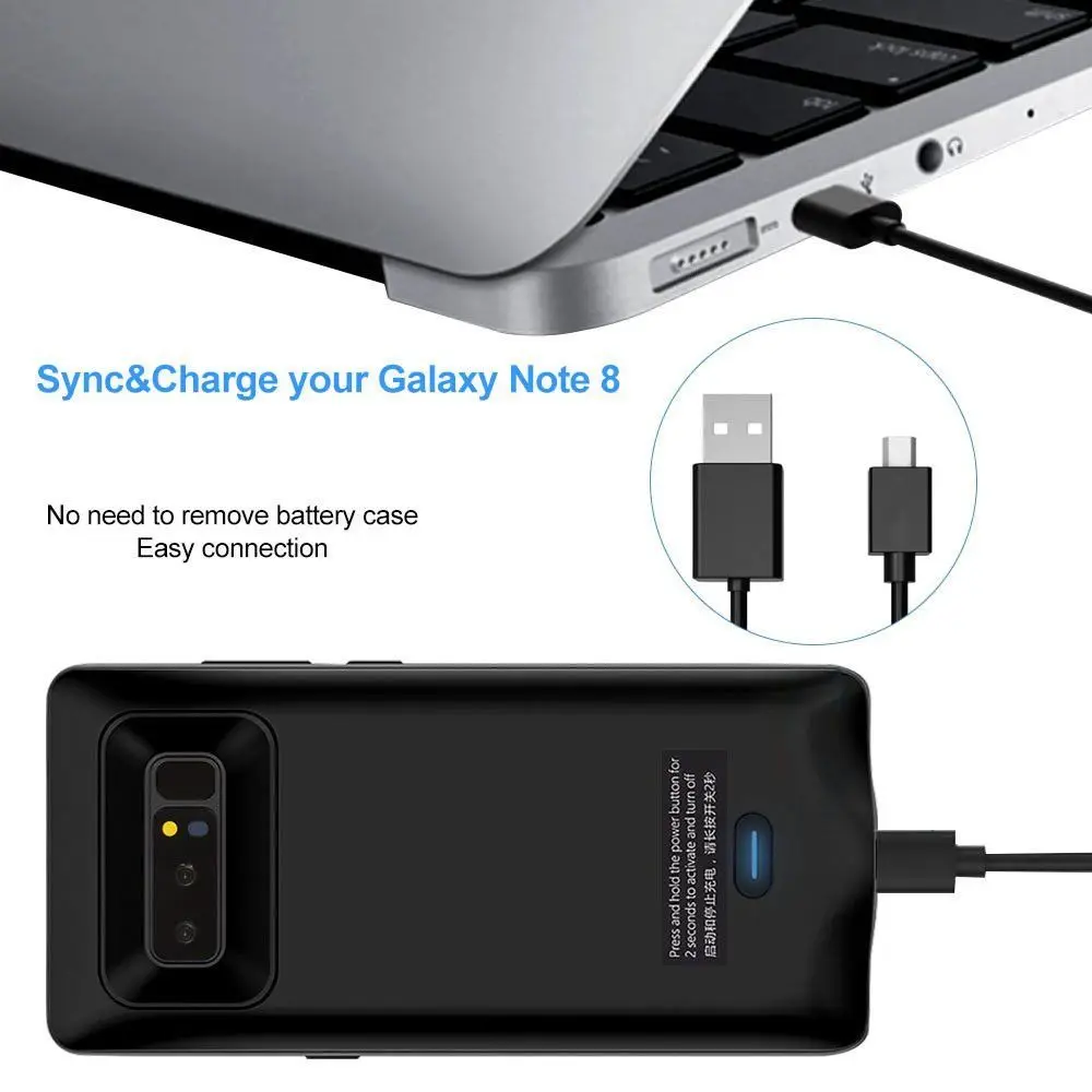 XGODY 5500 мАч чехол для батареи samsung Galaxy Note 8 анти шок внешний аккумулятор зарядки power