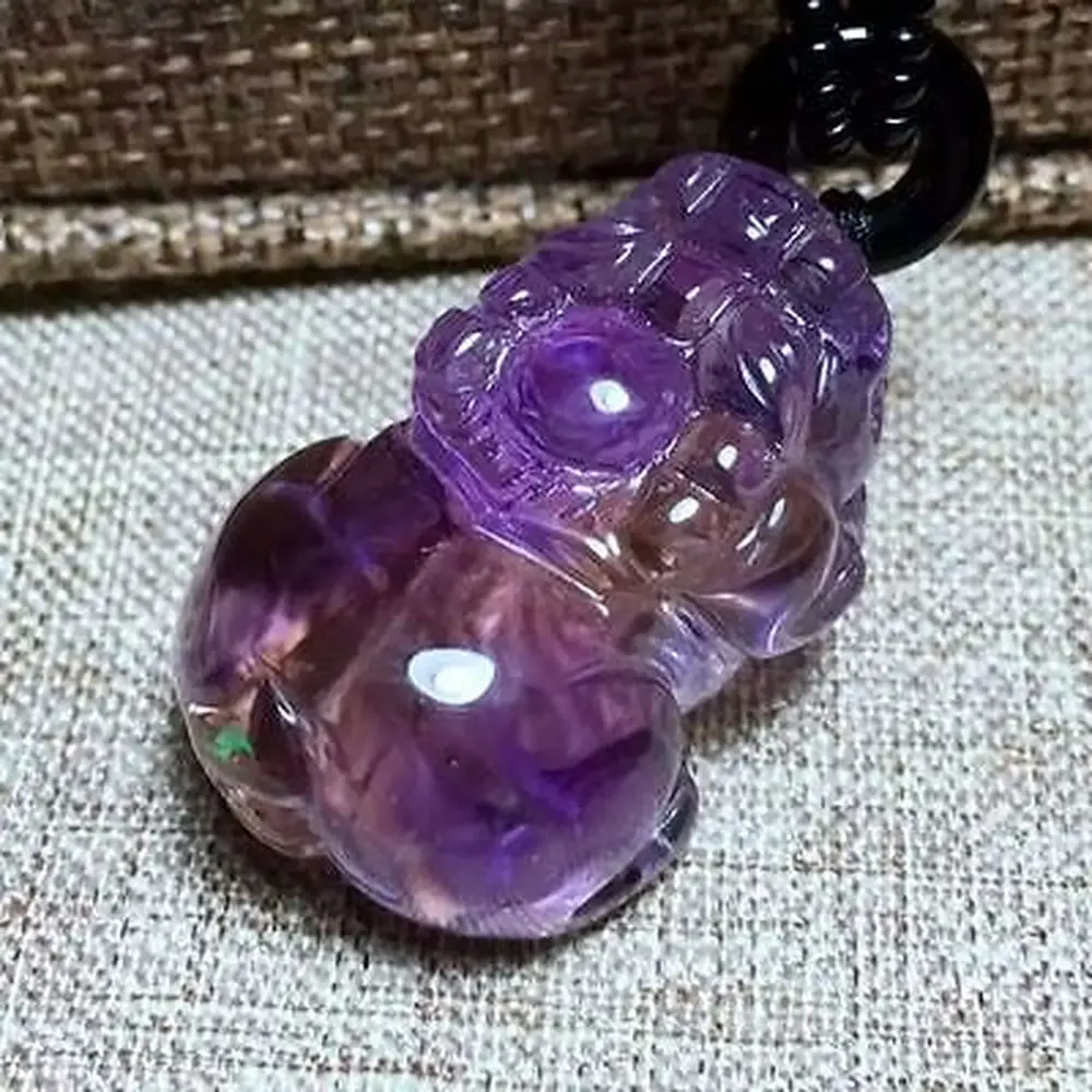 Genuine Natural Ametrine Gemstone Pi Xiu Shape Woman Pendant AAAAA 48x28x19mm For Lady Man Power Healing Stone | Украшения и