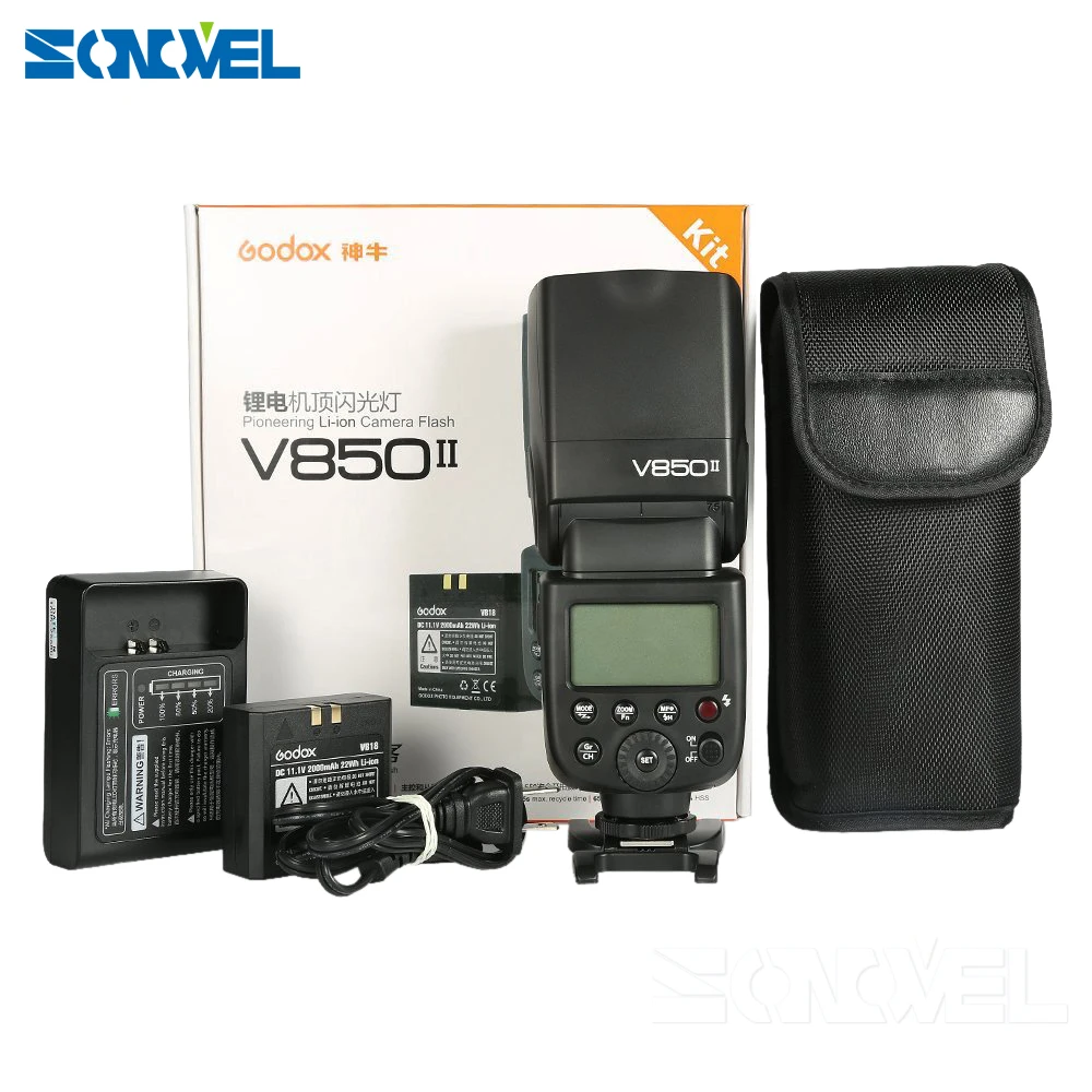 Свободная яркость! Беспроводная система X Вспышки 3x Godox V850II GN60 HSS 2 4G Speedlite литий