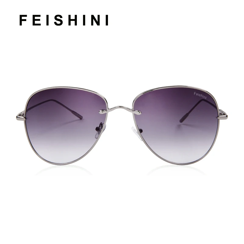 

FEISHINI Brand Designer Shop Counters Big Frame Pilot Sunglasses Women 2020 UVA Eyewear Fashion Summer color Sunglass Men Mirror