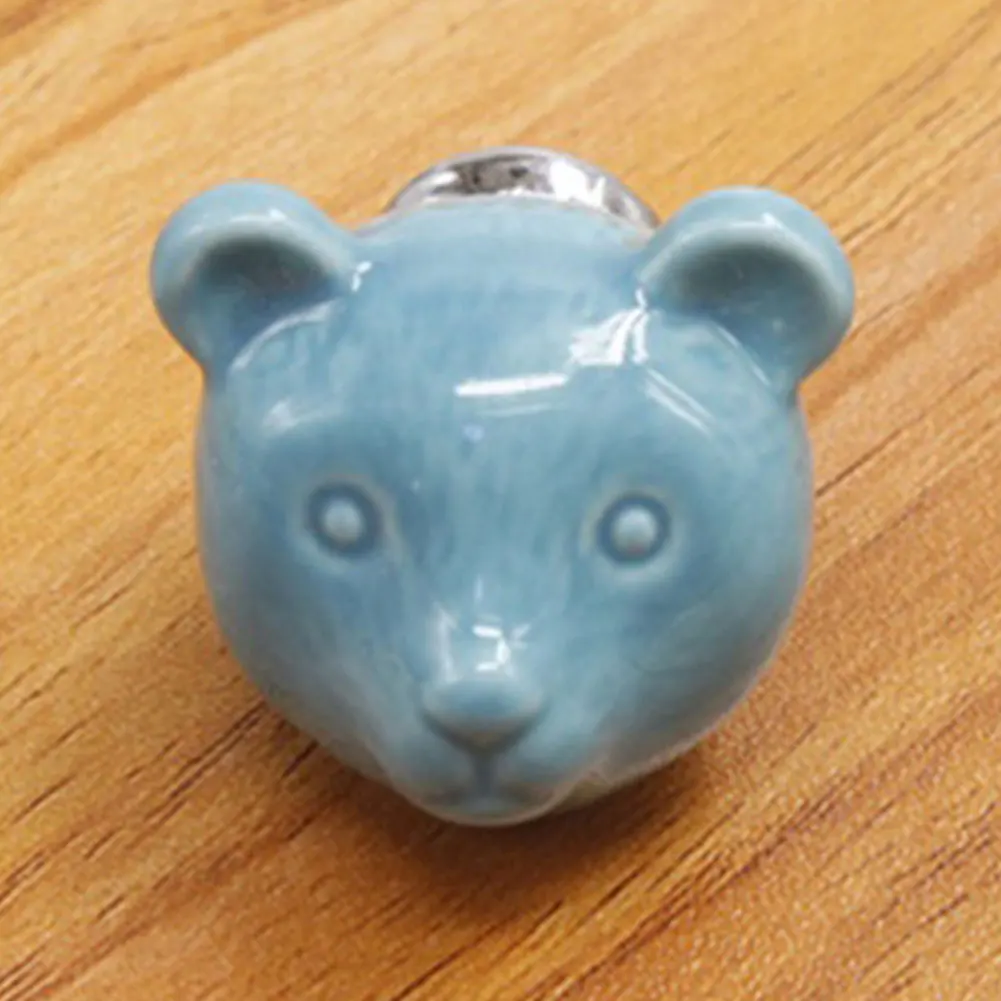 Дверные ручки Творческий Керамика медведь дизайн 7 цветов для Шкаф-Гардероб