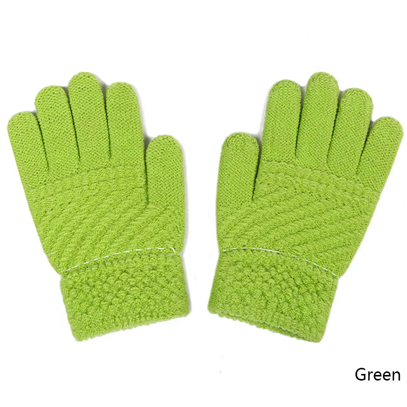 Green REAKIDS, 1 пара, детские перчатки для мальчиков и девочек, милые теплые зимние перчатки для маленьких девочек и мальчиков, подходят для детей - Цвет: Green