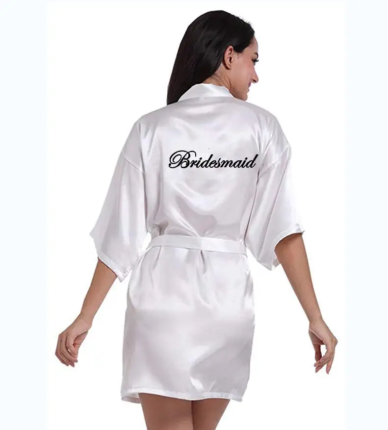 personalized printed Bridal Party Robes Bridesmaids mother of the bride groom maid honor Wedding Day gift satin robe | Женская одежда