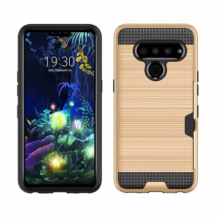 Тонкий ударопрочный жесткий чехол со встроенным слотом для кредитных