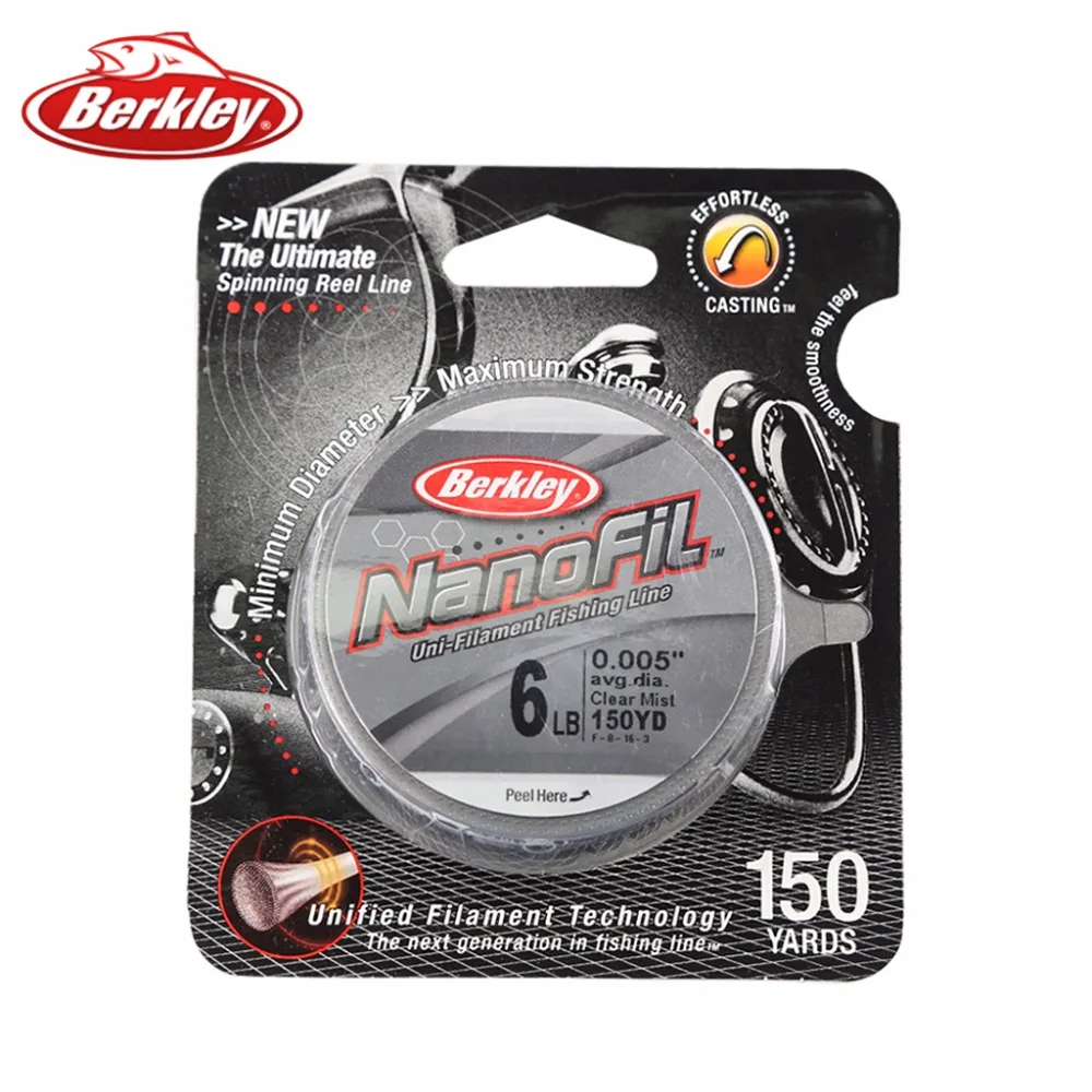 Оригинальный Berkley бренд NanoFil 150yd 137 м рыболовная леска прозрачный туман Uni Filament