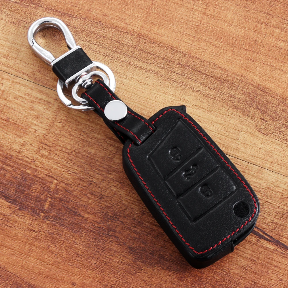 Чехол для ключей из натуральной кожи Volkswagen VW Golf 7 MK7 Skoda Octavia A7 Seat Leon Ibiza Key Portect|bag for