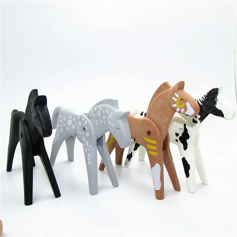 1 шт. Playmobil модель животного медведь кошка панда собака лошадь фигурки животных маленькие фигурки детей развивающие игрушки для детей