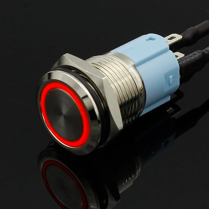 Металлический кнопочный переключатель с подсветильник кой 16 мм 5 В 12 24 220 В|switch with