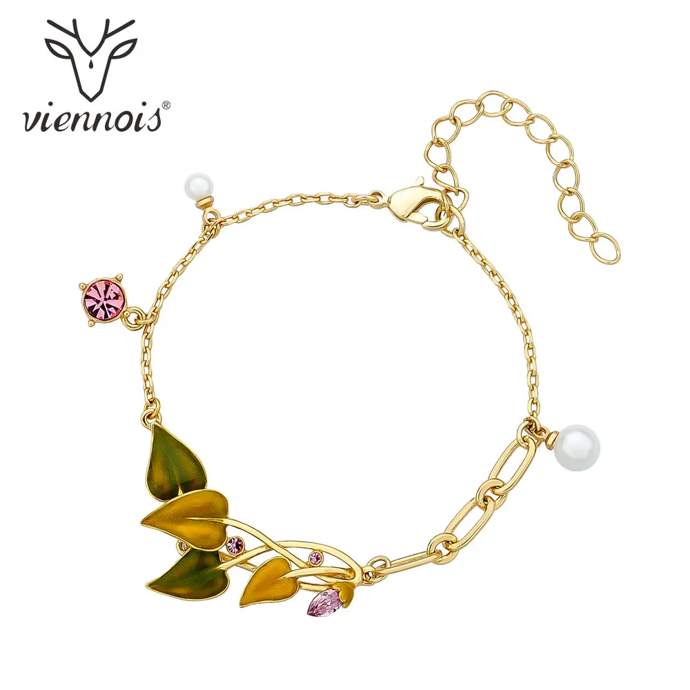 От Viennois покрытие из корейский Стиль цепи браслеты нержавеющей стали для женщин