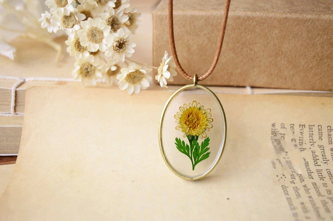 Фомальгаут натуральный из кожи с изображением подсолнуха цепи ожерелье длинное