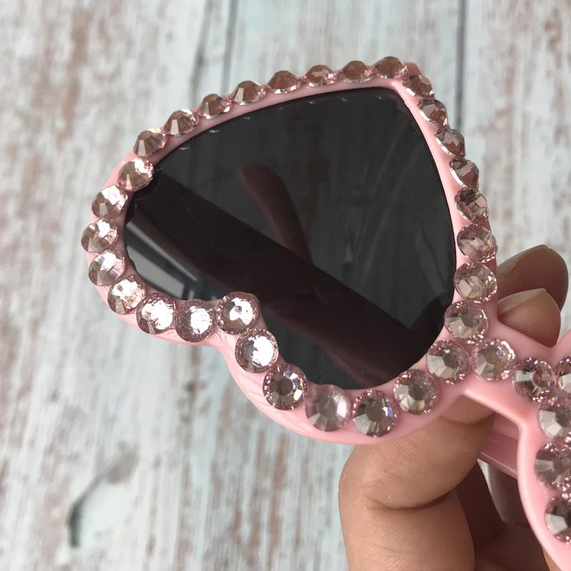 Женские солнцезащитные очки в форме сердца с кристаллами 7 цветов|Женские очки| |