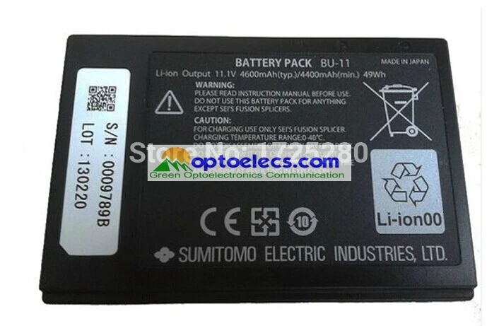 

Free Shipping Sumitomo BU-11 battery for T-71C/ T-81C/ Z1C/Q101 fusion splicer