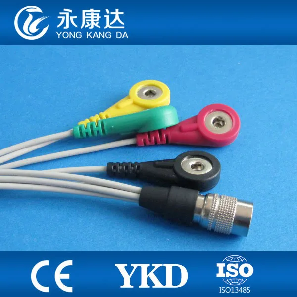 PI Holter 4 lead ECG leadwire set IEC DIN3.85&gt snap|holter|setholter ecg |