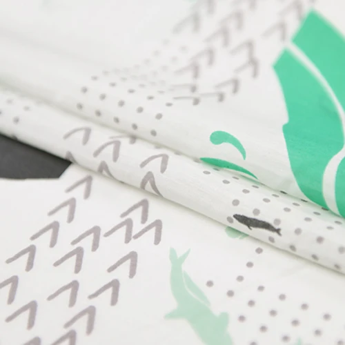 Шелковая и хлопковая ткань с принтом рыбы Кита из мультфильма SCT377 | Дом сад