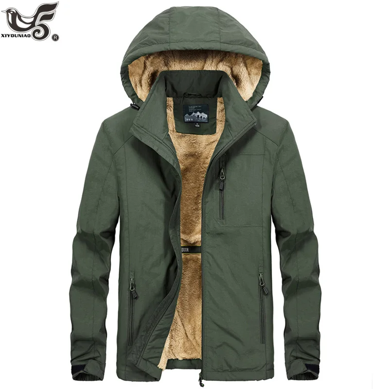 XIYOUNIAO размера плюс M ~ 5XL 6XL зимняя мужская куртка с меховым капюшоном модная теплая