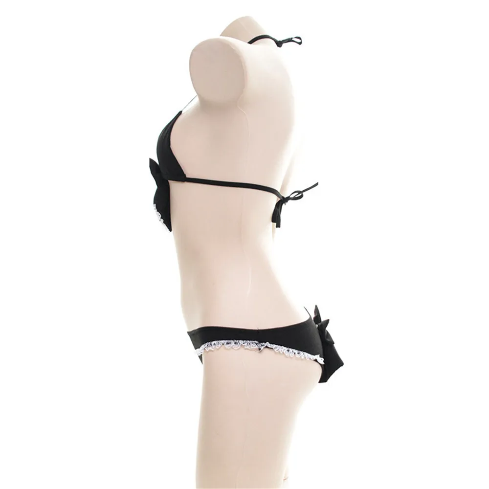 micro bikini 2020 Sexy Hanging neck Lace Detachable bow edge girl Beach swimwear women swimsuit biquini bikinis monokini | Женская
