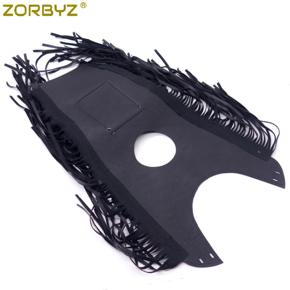 ZORBYZ мотоциклетные черные с бахромой ПУ кожаный бак нагрудник Бензобак сумка