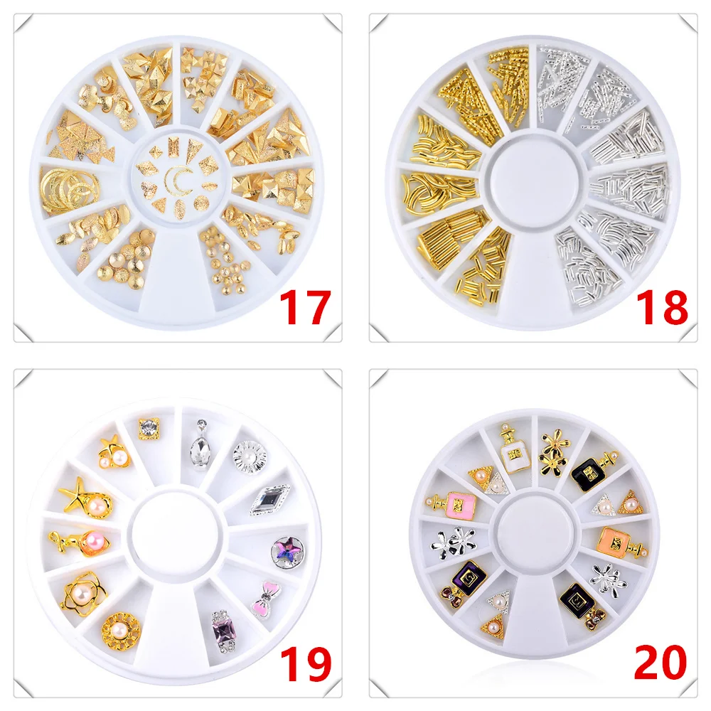 Дизайн ногтей крошечные стальные икры бусины смешанные размеры 3D дизайн