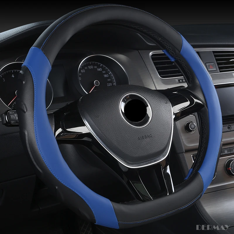Чехол для руля DERMAY из микрофибры и кожи 4 цвета D образная форма VW T Roc 2018 2019 R Line