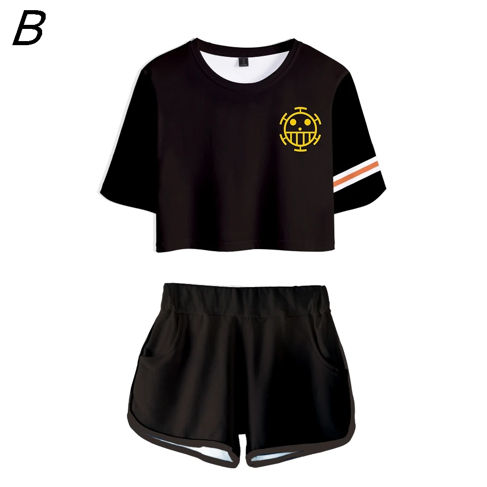 Один предмет Aventure Nieuwste Cool Midriff t-шорты сексуальный клубный костюм Vrouwen Straw Monkey D