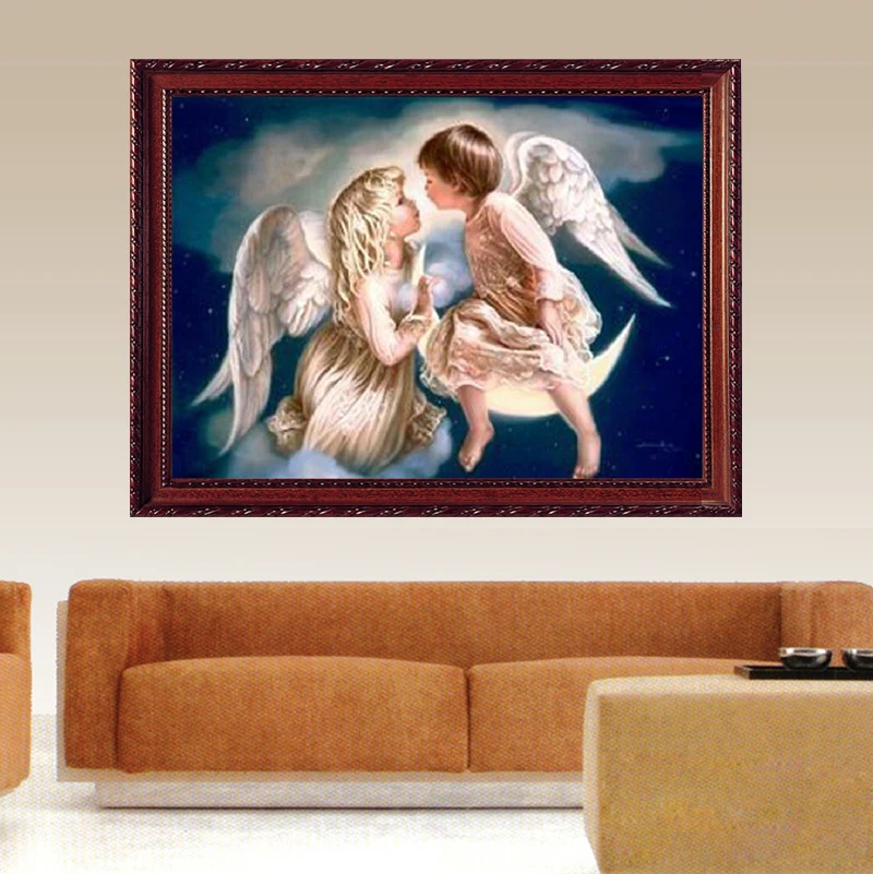 GLymg Diy Алмазная картина вышивка крестиком два маленьких Ангела крылья ангела для